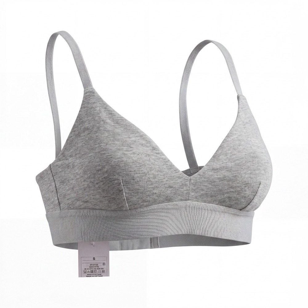 Auden size Small Unlined Triangle Bralette Womens Gray